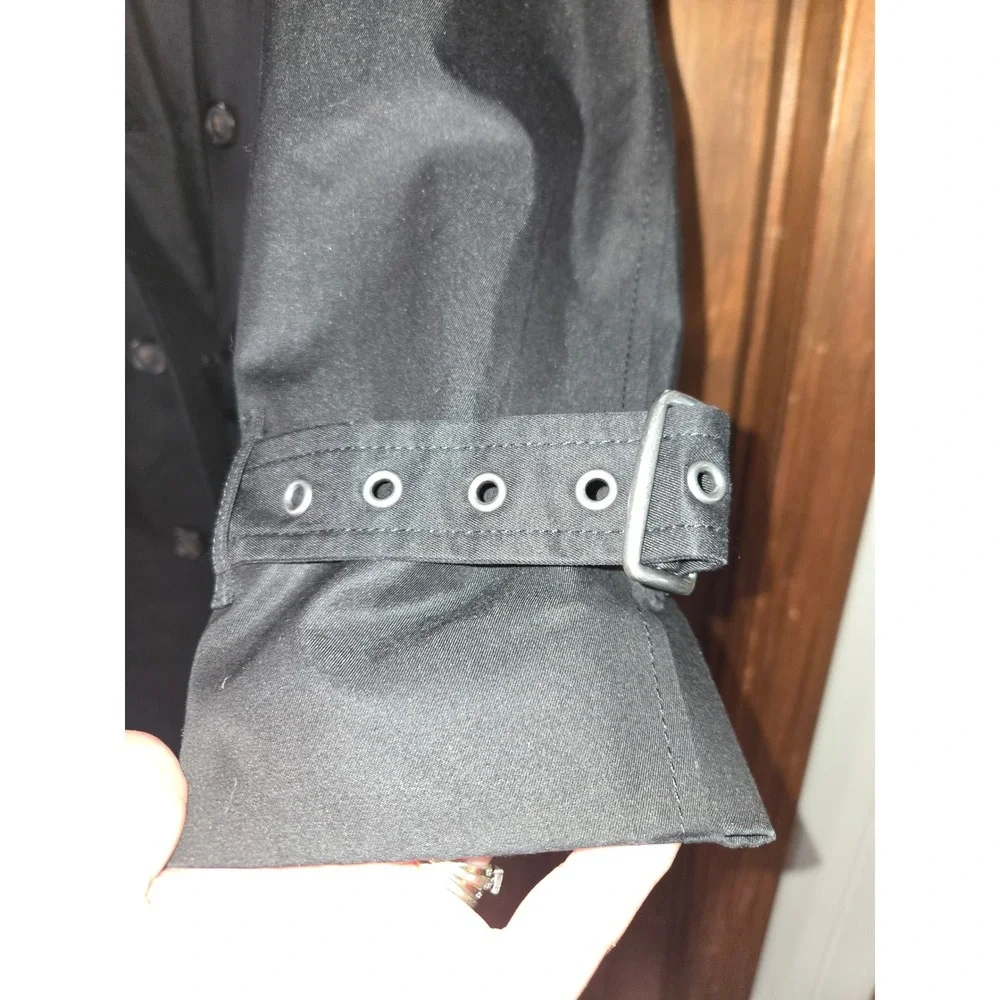 Coach The Trench Black Double Breasted Signature Lining Coat  Women missing belt